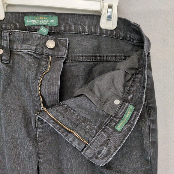 LRL Ralph Lauren Women's 12 Black Denim Classic Straight Leg Jeans, Casual 34x28 - Picture 5 of 6